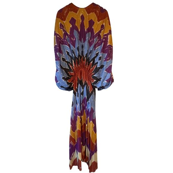 Stella Jean Pleated Tie Dye Blouson Midi Dress Size 46 or US Size 10 - Picture 7 of 11